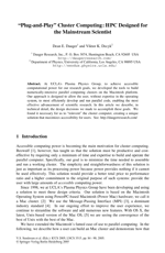 'Plug-and-Play' Cluster Computing